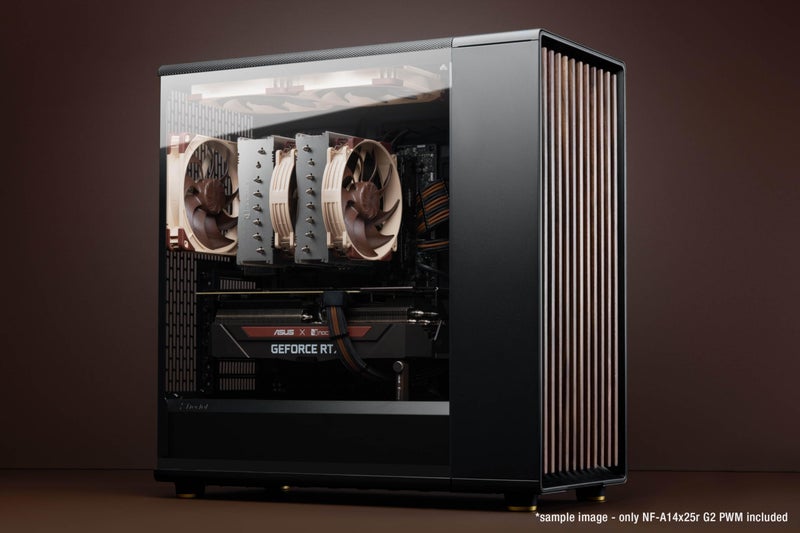 Noctua NF-A14x25r G2 PWM Sx2-PP, Push-Pull Set of Two Premium-Quality Quiet 140mm PC Fans (Brown) - Image 5