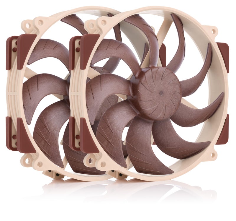 Noctua NF-A14x25r G2 PWM Sx2-PP, Push-Pull Set of Two Premium-Quality Quiet 140mm PC Fans (Brown) - Image 1