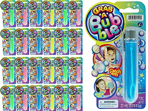 JARU Grab a Bubble Touchable Mini Bubble Wands 24 Mini Bubbles Assorted Small Bubble Tube for Kids Outdoor Summer Toys Bulk Party Favors Birthday Gifts Giveaways 152424p - Image 1