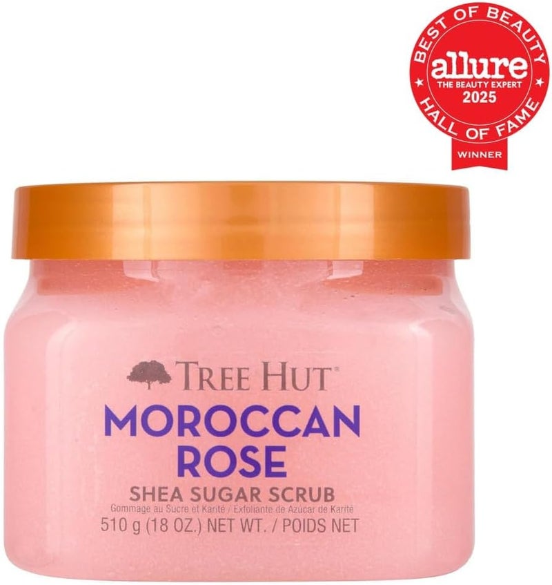 Tree Hut Moroccan Rose Shea Sugar Scrub | Exfoliating Body Scrub with Shea Butter & Natural Oils | Deep Moisturizing & Skin Softening Formula | Hydrating Sugar Scrub for Smooth Radiant Skin | 510g - Image 2