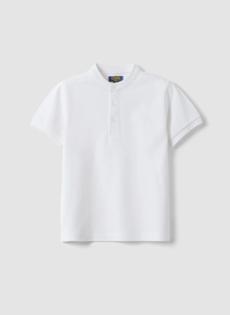 او في اس OVS Children'S Pure Cotton White Polo Shirt, Regular Fit
