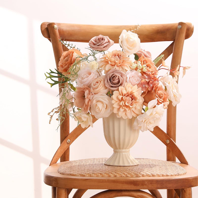 Floweroyal Artificial Flowers Fake Rose Flowers Dahlia with Stems for DIY Wedding Bridal Bouquets, Baby Shower, Floral Arrangement, Table Centerpieces, Home Decorations - Image 5