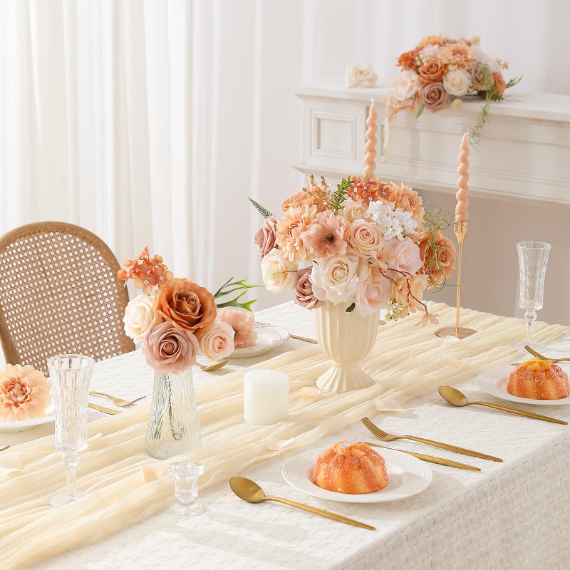 Floweroyal Artificial Flowers Fake Rose Flowers Dahlia with Stems for DIY Wedding Bridal Bouquets, Baby Shower, Floral Arrangement, Table Centerpieces, Home Decorations - Image 4