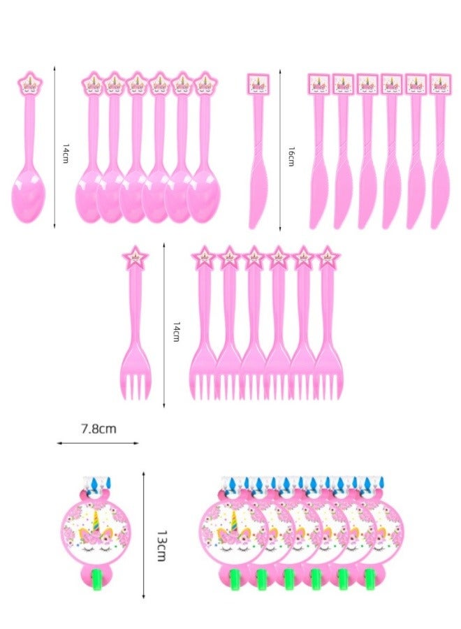 52-piece Unicorn Party Disposable Supplies Set  - Image 3