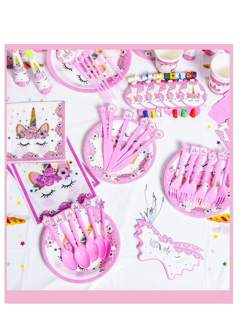 52-piece Unicorn Party Disposable Supplies Set  - Image 5