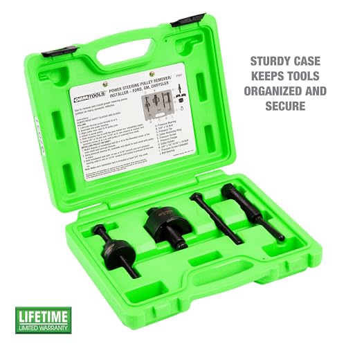 OEMTOOLS 37031 Power Steering Pulley Puller and Installer Kit, Removes and Installs Power Steering Pump Pulleys on Most Domestic Vehicles, Ford, GM, VW , green - Image 2