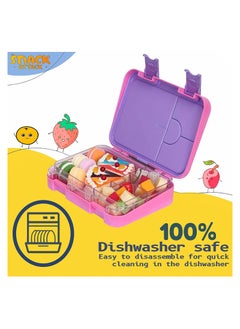 Snack attack Snack Attack TM Bento Lunch Box for kids Pink Unicorn Color for Kids| 4or6 Convertible Compartments BPA FREE LEAKPROOF Dishwasher Safe Back to School Season for children Boys Girls Toddlers  - Image 3