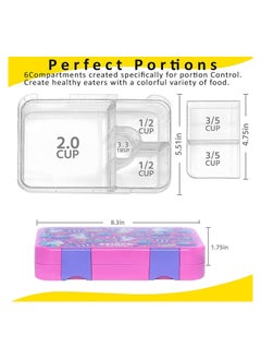 Snack attack Snack Attack TM Bento Lunch Box for kids Pink Unicorn Color for Kids| 4or6 Convertible Compartments BPA FREE LEAKPROOF Dishwasher Safe Back to School Season for children Boys Girls Toddlers  - Image 5