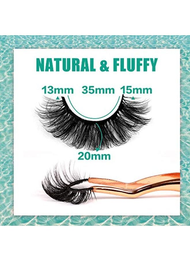 ALICROWN HAIR Lashes Faux Wispy Natural Volume Lashes Pack 5D Fluffy Crossed False Eyelashes Full Handmade 5 Pairs Lashes  - Image 2