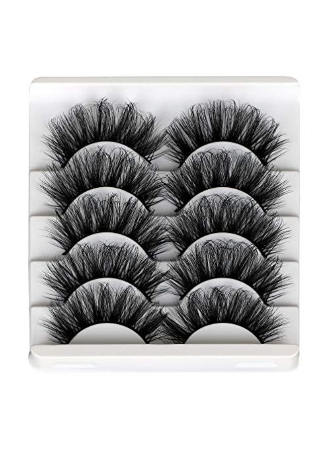 ALICROWN HAIR Lashes Faux Wispy Natural Volume Lashes Pack 5D Fluffy Crossed False Eyelashes Full Handmade 5 Pairs Lashes  - Image 5