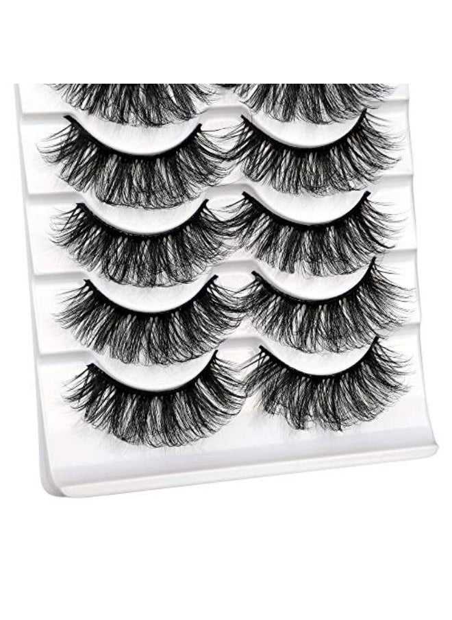 ALICROWN HAIR Lashes Faux Wispy Natural Volume Lashes Pack 5D Fluffy Crossed False Eyelashes Full Handmade 5 Pairs Lashes  - Image 3