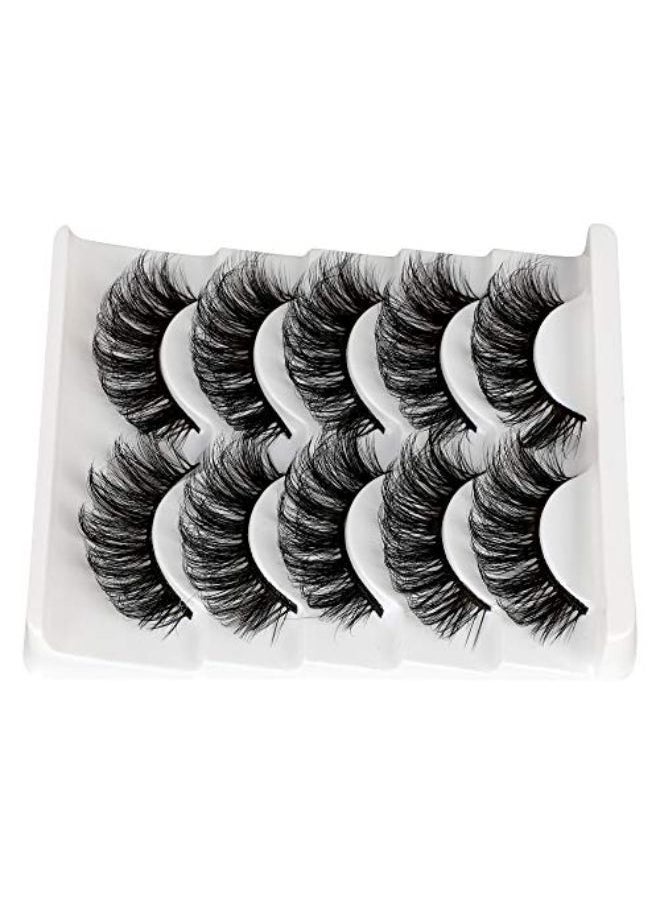 ALICROWN HAIR Lashes Faux Wispy Natural Volume Lashes Pack 5D Fluffy Crossed False Eyelashes Full Handmade 5 Pairs Lashes  - Image 4