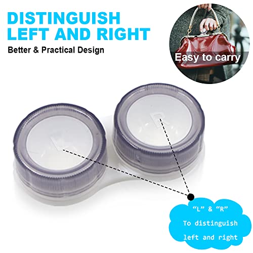 Modixun 20 Pack Clear Contact Lens Case, 5 Colors Leak-Proof Bulk Cases, Compact Eye Contact Holder with L/R Mark, Style A - Image 2