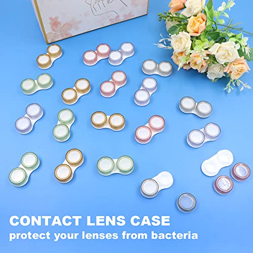 Modixun 20 Pack Clear Contact Lens Case, 5 Colors Leak-Proof Bulk Cases, Compact Eye Contact Holder with L/R Mark, Style A - Image 4