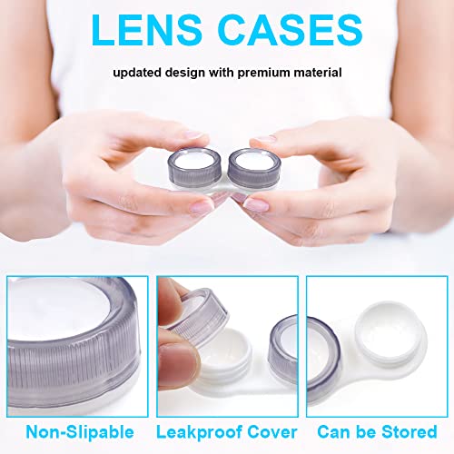 Modixun 20 Pack Clear Contact Lens Case, 5 Colors Leak-Proof Bulk Cases, Compact Eye Contact Holder with L/R Mark, Style A - Image 3