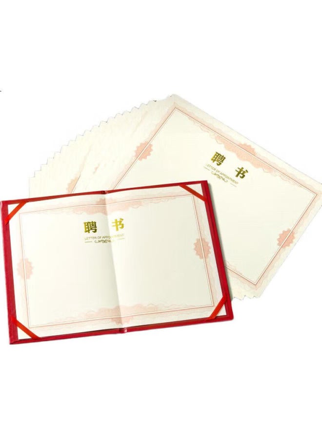 Dsb (Disbi) [10-Pack] 8K Appointment Letter, Appointment Book Cover, Company Employee Award Certificate, Plain Medal Style 10-Pack (With 20 Inner Pages) 050822 - Image 1