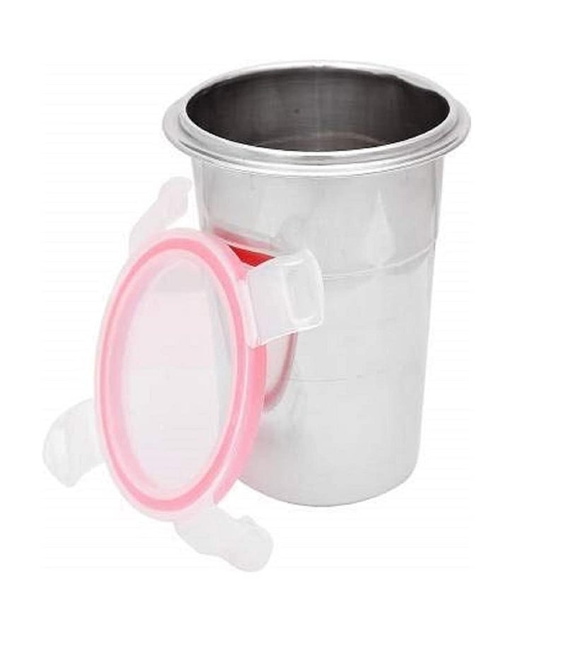 Click Charm Stainless Steel Tumbler for Traveling Tiffin for Coffee Tea Beer Milk Lassi Butter Milk Glass Tumbler with Airtight Lid Cap Fusion Bottle Plastic lid400 ml - Image 1