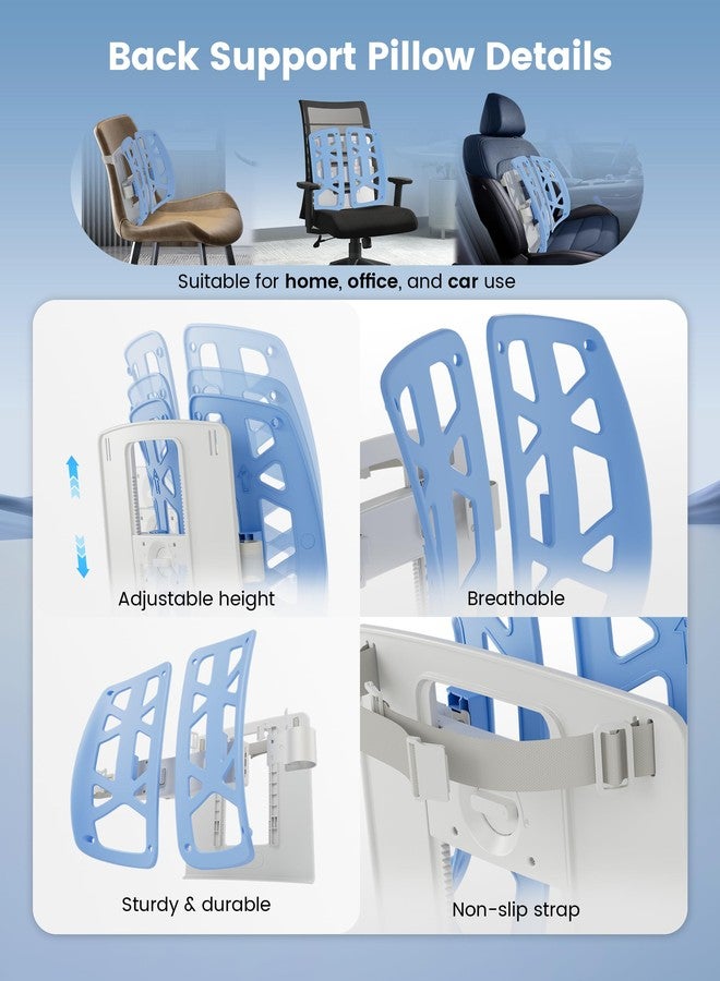 Beleduc Back Support for Office Chair - Ergonomic Lumbar Support Pillow for Car, Adjustable Height, Improves Posture, Back Cushion with Straps for Home, Office, Car Seat - Image 5