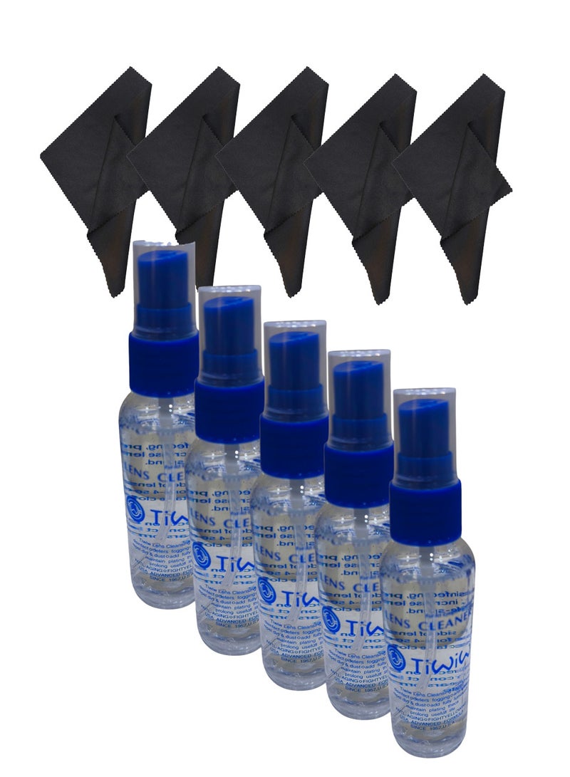 5 قطع منظف عدسات النظارات أو منظف أي سطح زجاجي بالإضافة إلى 5 فوط تنظيف أو مناديل - Image 1