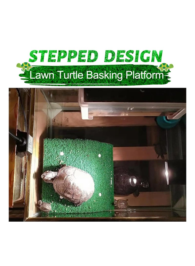 Small Turtle Basking Platform Simulation Grass Turtle Ramp, Turtle Resting Basking Dock Floating Décor for Aquatic Turtle Reptile Frog Terrapin - Image 4