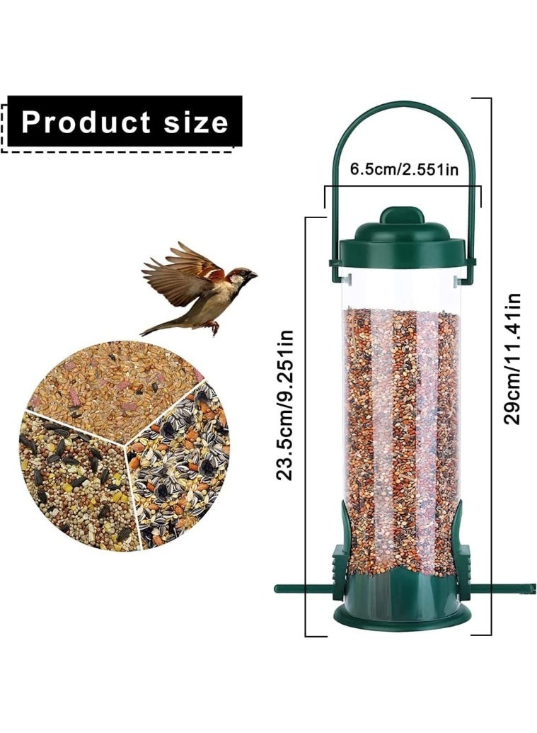 JOGAMS Bird Feeder Weatherproof and Squirrel Proof Design for Mixed Seeds Outdoor Hanging Feeder with 2 Large Compartments Ideal for Attracting Wild Birds to Your Garden - Image 2