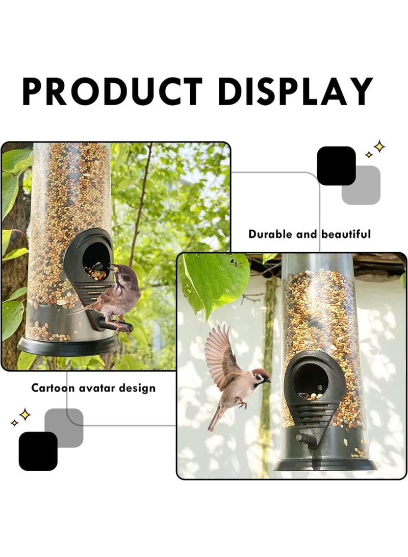 JOGAMS Bird Feeder Weatherproof and Squirrel Proof Design for Mixed Seeds Outdoor Hanging Feeder with 2 Large Compartments Ideal for Attracting Wild Birds to Your Garden - Image 4