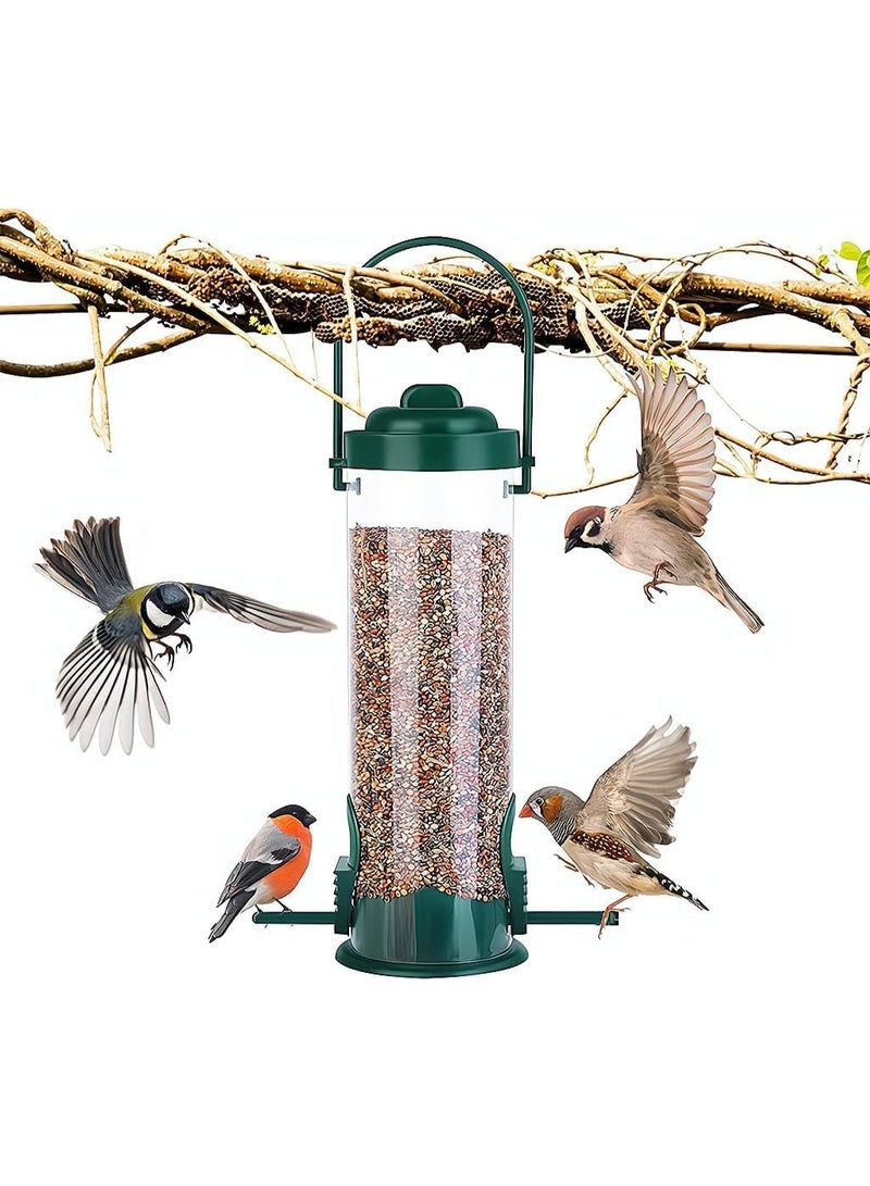 JOGAMS Bird Feeder Weatherproof and Squirrel Proof Design for Mixed Seeds Outdoor Hanging Feeder with 2 Large Compartments Ideal for Attracting Wild Birds to Your Garden - Image 1