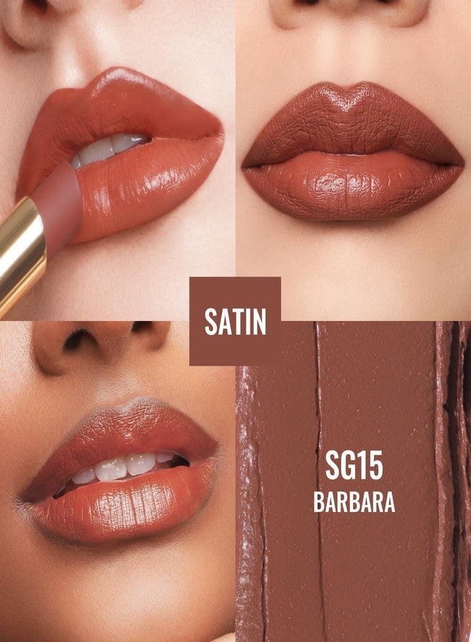 Oulac Satin Matte Lipstick - Rich Brown Long Lasting Lip Stick for Women, Intense Color with Smooth Creamy Texture Lip Colour, Moisturizing & Weightless Formula Lip Makeup, Vegen, 4.3g, SG15 Barbara - Image 4