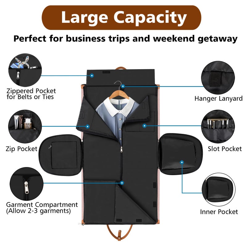 TIBES Convertible 2-in-1 Garment Bags for Travel, Carry On Garment Duffle Bag With Shoe Compartment Large Weekender Bag for Women Men Hanging Suitcase Suit Travel Duffel Overnight Bags 4pcs Set - Image 3