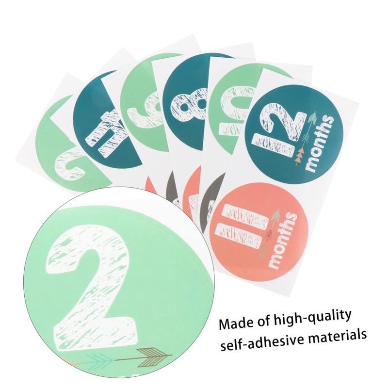12Pcs Milestone Stickers For Baby Boys Monthly Photo Props Photography Scrapbooking - Image 3
