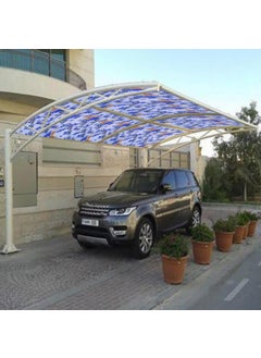 MAHIRA POLYGLOBAL LLP MAHIRA Polypropylene Gate Sheet Car Parking Sheet Grill Sheet Gate Covering Sheet Balcony Safety Sheet Privacy Sheet Blue Flowers Printed Design UV Resistant 4 feet x 15 feet  - Image 3