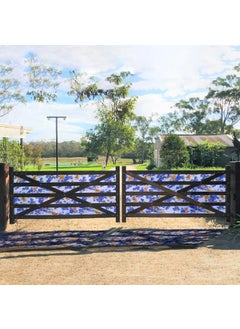 MAHIRA POLYGLOBAL LLP MAHIRA Polypropylene Gate Sheet Car Parking Sheet Grill Sheet Gate Covering Sheet Balcony Safety Sheet Privacy Sheet Blue Flowers Printed Design UV Resistant 4 feet x 15 feet  - Image 5