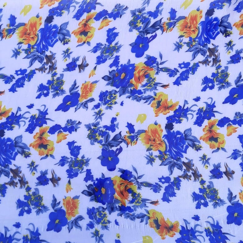 MAHIRA POLYGLOBAL LLP MAHIRA Polypropylene Gate Sheet Car Parking Sheet Grill Sheet Gate Covering Sheet Balcony Safety Sheet Privacy Sheet Blue Flowers Printed Design UV Resistant 4 feet x 15 feet - Image 4