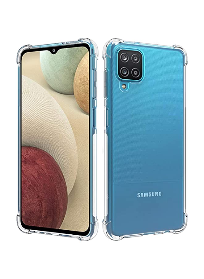IAF Case for Samsung Galaxy M12 / A12 / F12 Case Cover Back Clear Air Cushion Soft Silicone Shockproof Anti-Scratch Protective Bumper Shell Corner