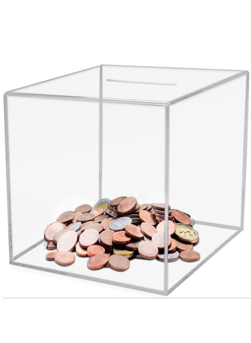 Clear Acrylic Piggy Bank for Adults, Money Box, Kids' Money Banks Transparent Coins Saving Pot Cash Container Box Coin Jar - Image 1