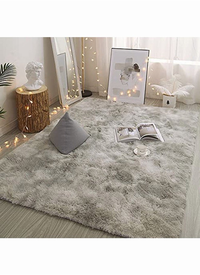 Generic - Fluffy Rugs for Bedroom Area Rugs Living Room Rugs Large Soft Tie-Dye Rug Anti Slip Modern Floor Rug Plush Kids Baby Room Carpet Dark Gray 160x230cm - Image 1