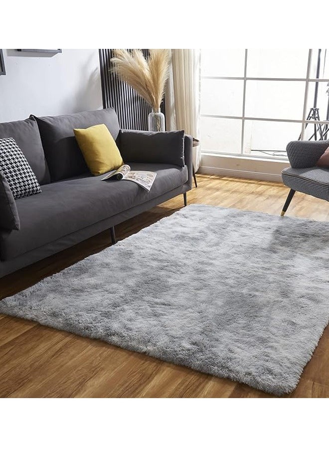 Generic - Fluffy Rugs for Bedroom Area Rugs Living Room Rugs Large Soft Tie-Dye Rug Anti Slip Modern Floor Rug Plush Kids Baby Room Carpet Dark Gray 160x230cm - Image 1