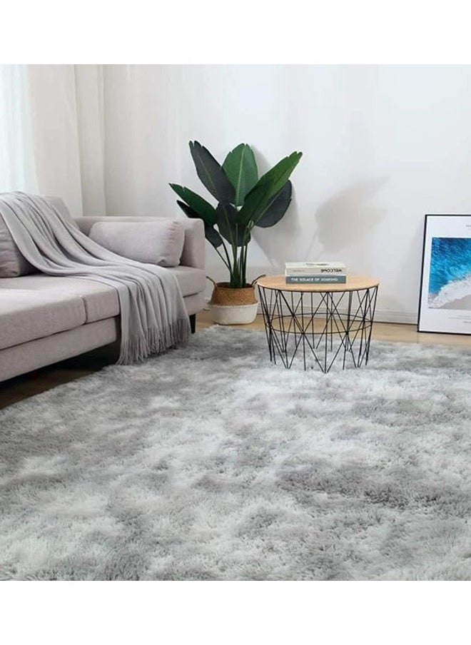 Generic - Fluffy Rugs for Bedroom Area Rugs Living Room Rugs Large Soft Tie-Dye Rug Anti Slip Modern Floor Rug Plush Kids Baby Room Carpet Dark Gray 160x230cm - Image 1