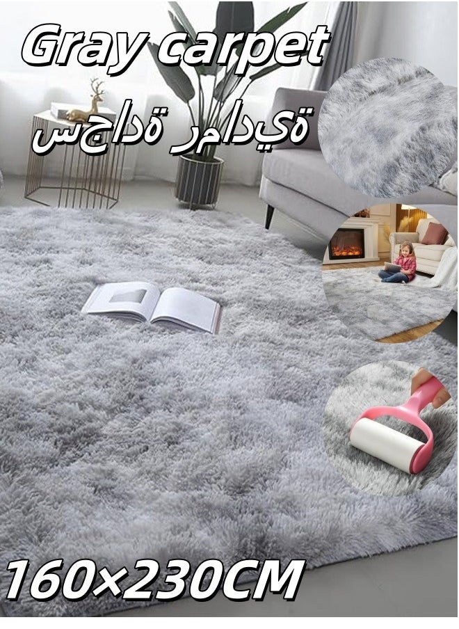 Generic - Fluffy Rugs for Bedroom Area Rugs Living Room Rugs Large Soft Tie-Dye Rug Anti Slip Modern Floor Rug Plush Kids Baby Room Carpet Dark Gray 160x230cm - Image 1