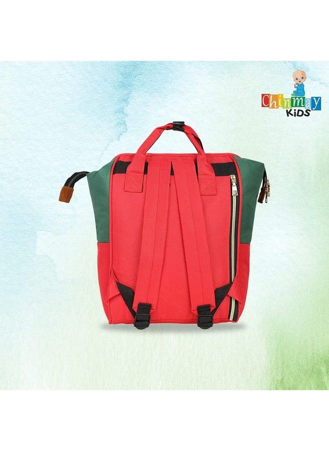 Chinmay Kids Baby Diaper Backpack For New Born Baby Mother;Mom Stylish Polyester Organizer Bag For Casual Travel Outing & Traveling (Blue Red 16 X 9.5 X 7.5 In)  - Image 5