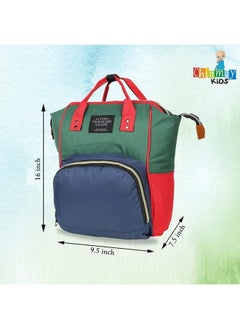 Chinmay Kids Baby Diaper Backpack For New Born Baby Mother;Mom Stylish Polyester Organizer Bag For Casual Travel Outing & Traveling (Blue Red 16 X 9.5 X 7.5 In)  - Image 3