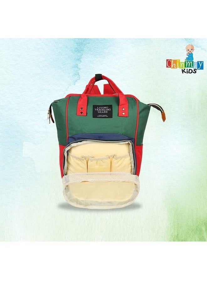 Chinmay Kids Baby Diaper Backpack For New Born Baby Mother;Mom Stylish Polyester Organizer Bag For Casual Travel Outing & Traveling (Blue Red 16 X 9.5 X 7.5 In)  - Image 4