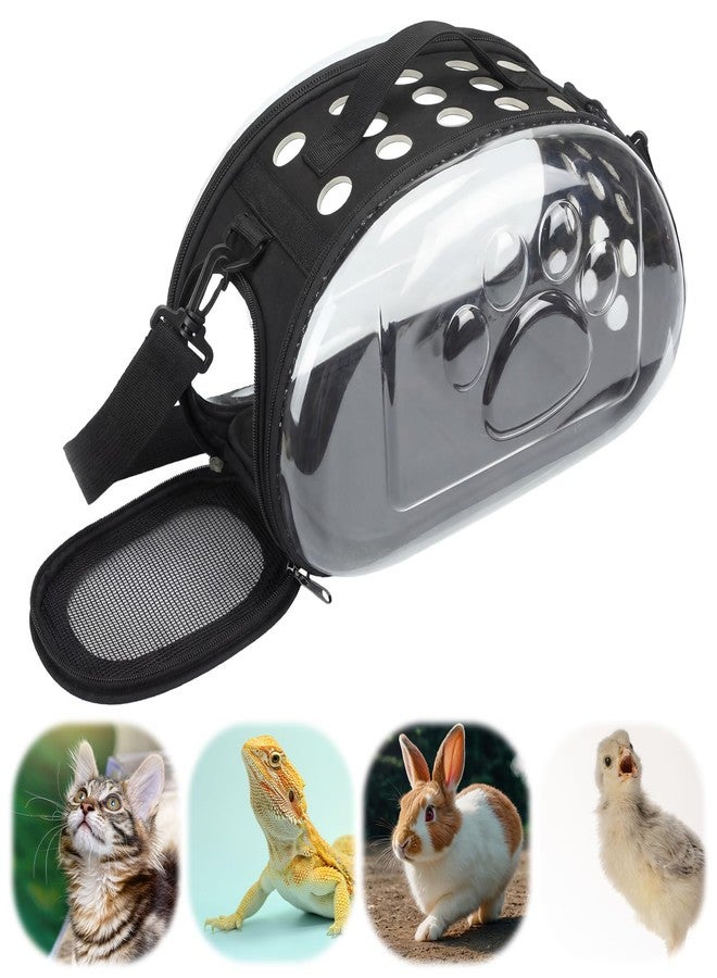 Hsei Small Pet Carrier Bag Portable Small Animal Travel Bag with Clear Side Panel Shoulder Strap for Hamster Chinchilla Rabbit Hedgehog Sugar Bird Lizard - Image 1