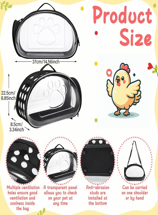 Hsei Small Pet Carrier Bag Portable Small Animal Travel Bag with Clear Side Panel Shoulder Strap for Hamster Chinchilla Rabbit Hedgehog Sugar Bird Lizard - Image 3