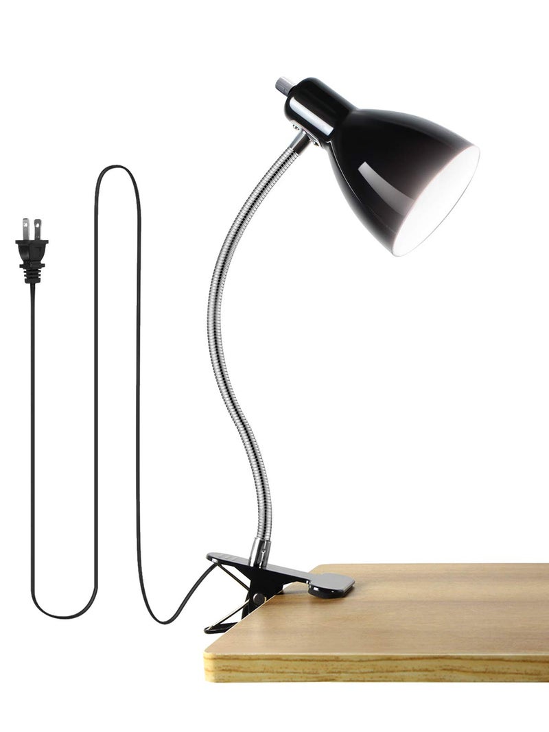 LALISU Desk lamp Eye-Caring Table Lamps, 360Â°Rotation Gooseneck Clip on Lamp Reading Light Portable Reading Book Light Clamp Study Desk Lamps for Bedroom and Office Home Lighting (Black) - Image 1