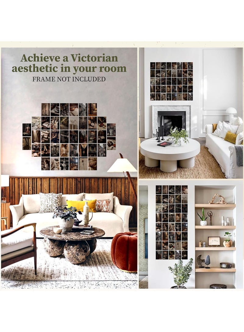 Today Idea Dark Academia Room Decor - 40 Pcs Light Academia Decor, Dark Academia Wall Art Prints Moody Posters, Vintage Brown Wall Collage Kit Dark Aesthetic Pictures for Teen Girls Dorm Bedroom (4"x6")b - Image 3