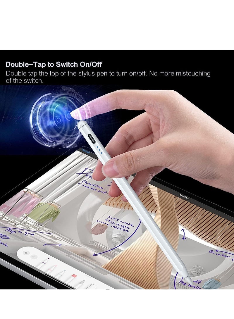 أم جي زي قلم ستايلس لجهاز iPad الجيل التاسع والعاشر، قلم Apple سريع الشحن 2X لجهاز iPad 2018-2023، قلم iPad لجهاز iPad Pro 11/12.9 3/4/5 Gen، iPad Mini 5/6، iPad 6/7/8، iPad Air 3/ 4/5 - Image 3
