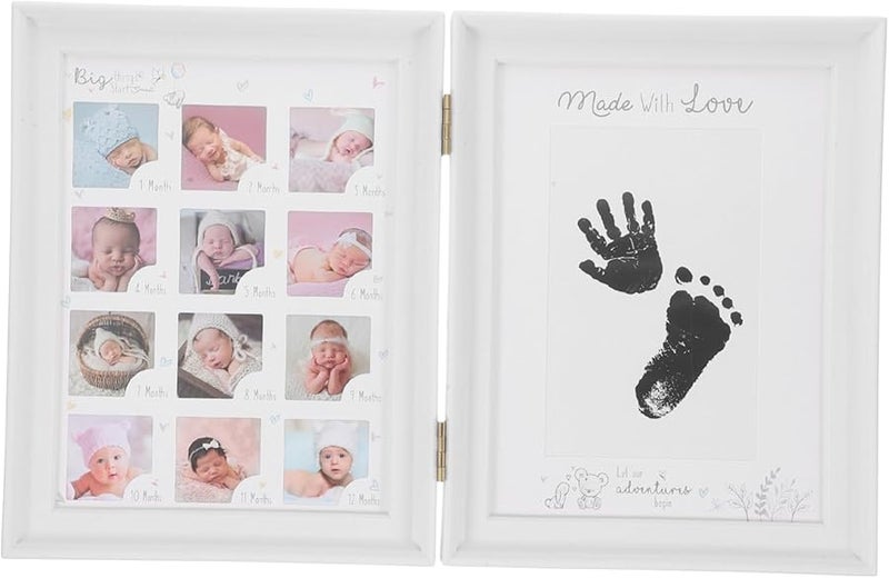 Newborn Handprint Footprint Frame Kit Elegant Dual Display For Growth Memories - Image 1