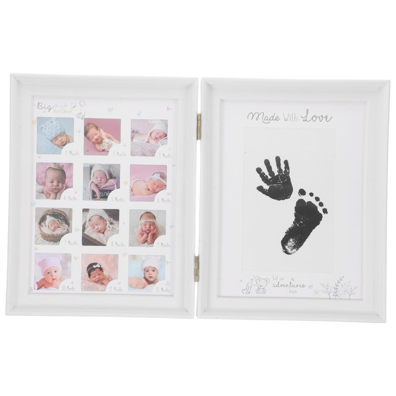 Newborn Handprint Footprint Frame Kit Elegant Dual Display For Growth Memories - Image 2
