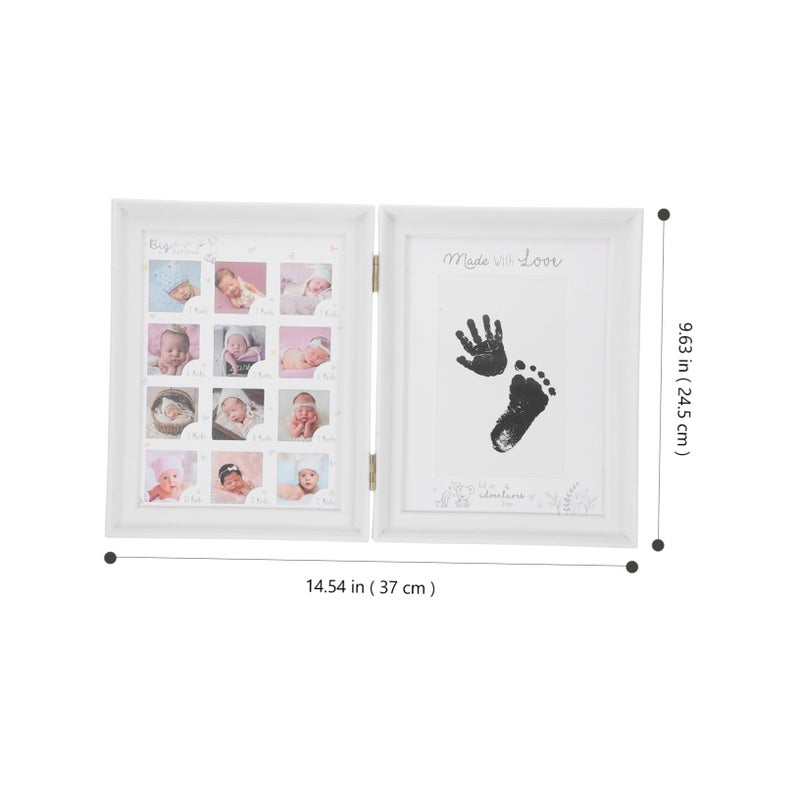 Newborn Handprint Footprint Frame Kit Elegant Dual Display For Growth Memories - Image 5